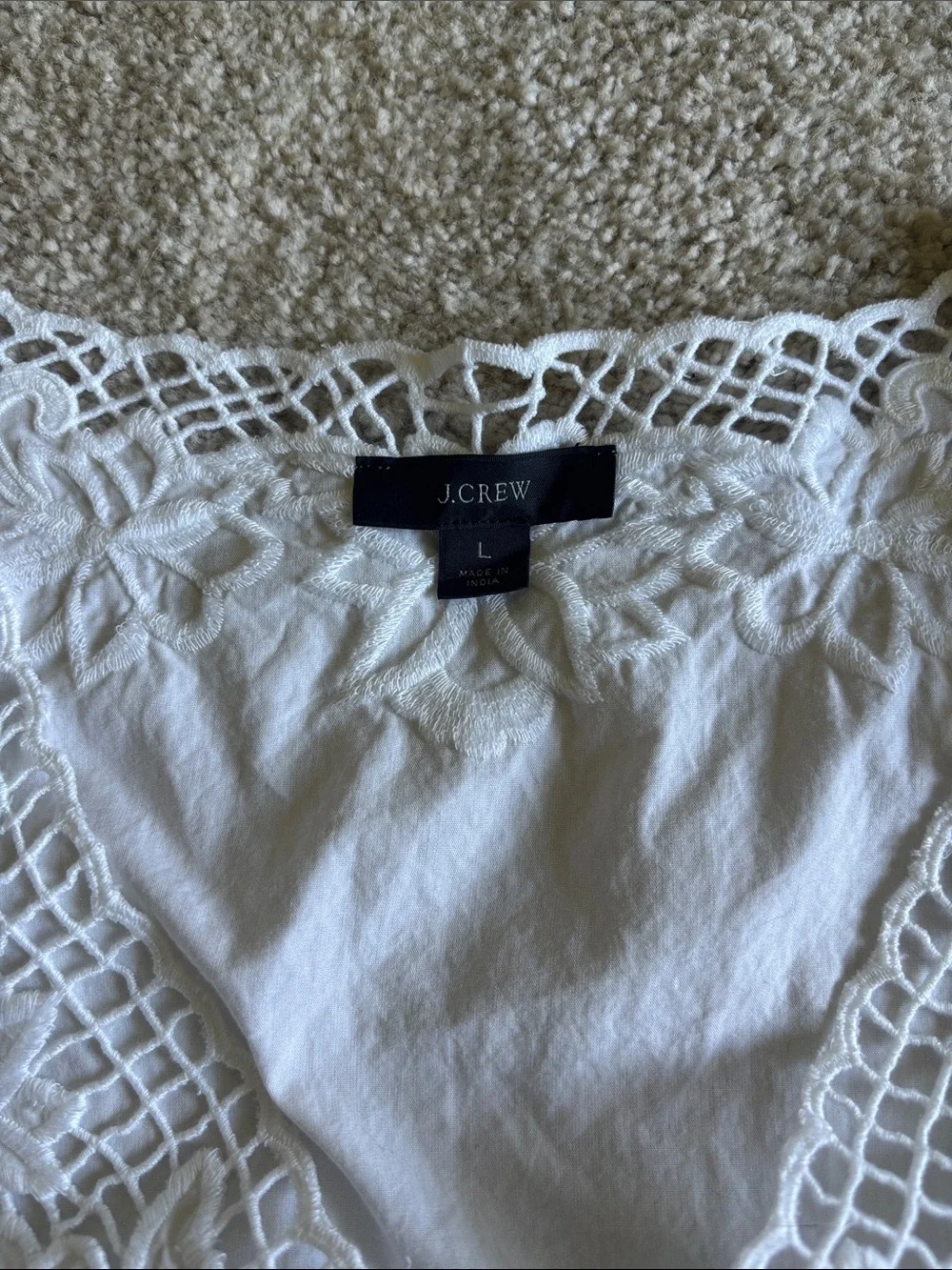 J. Crew V-Neck Top with Eyelet Trim